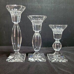 Set of 3 royal limited Czech crystal candle holders